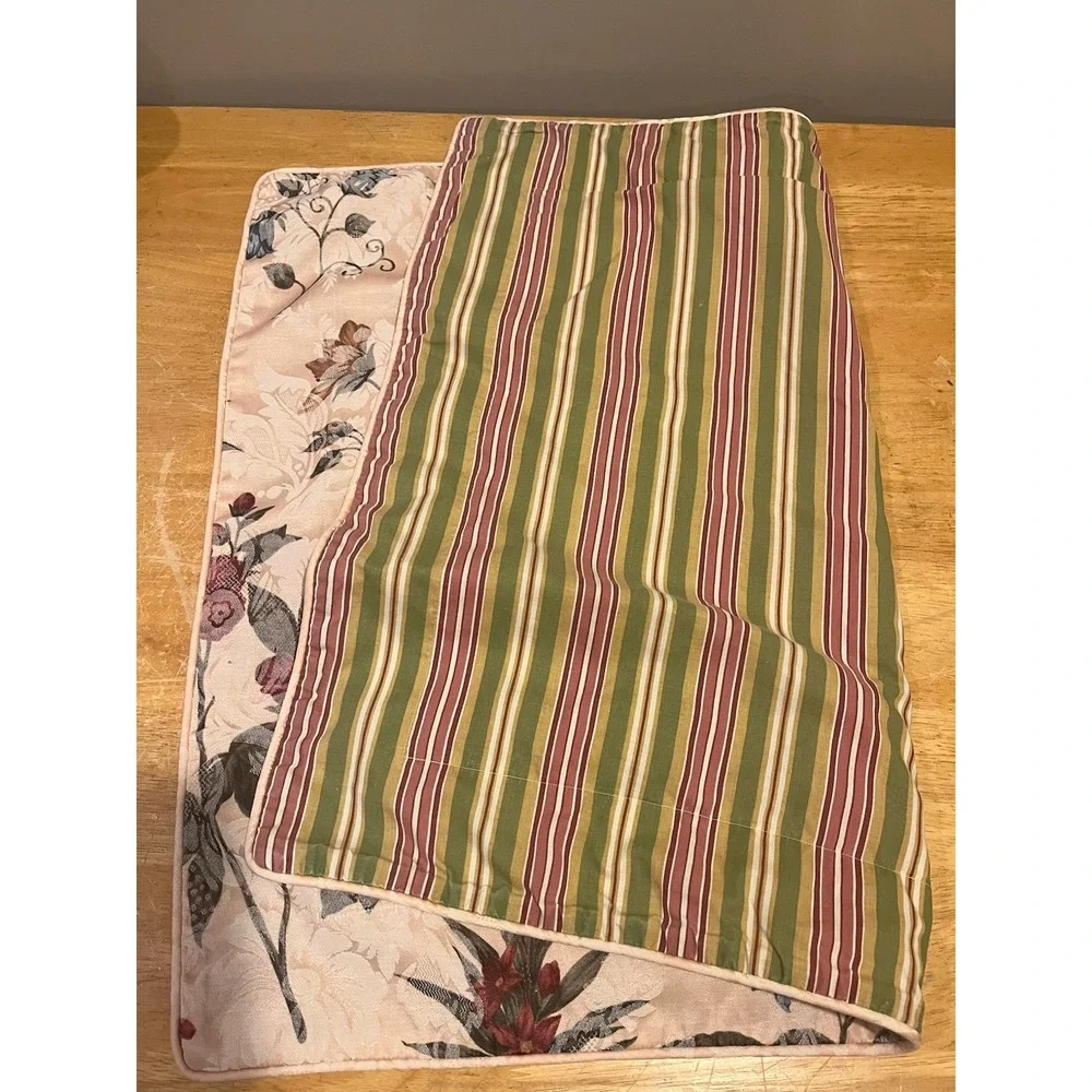 Springs Pillow Sham Standard Beige Floral Damask‎ Wild Flowers Stripes Cottage